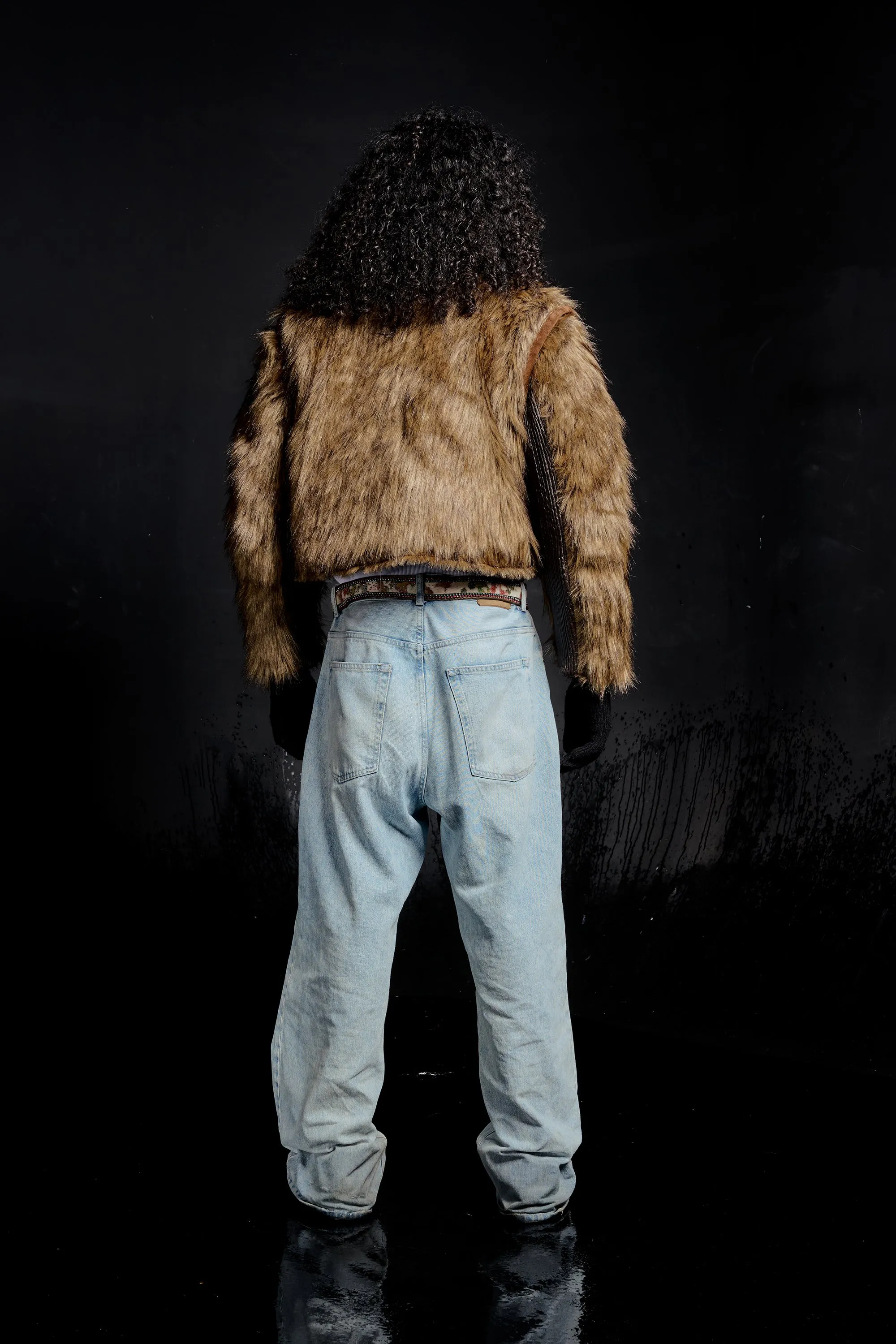 Sable Fur Bomber Jacket in Blonde