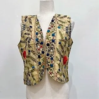 Short Vest Hand Embroidered with Embellishments.