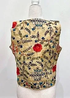 Short Vest Hand Embroidered with Embellishments.
