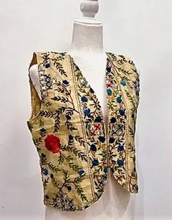 Short Vest Hand Embroidered with Embellishments.