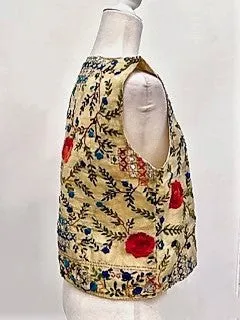Short Vest Hand Embroidered with Embellishments.