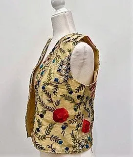 Short Vest Hand Embroidered with Embellishments.