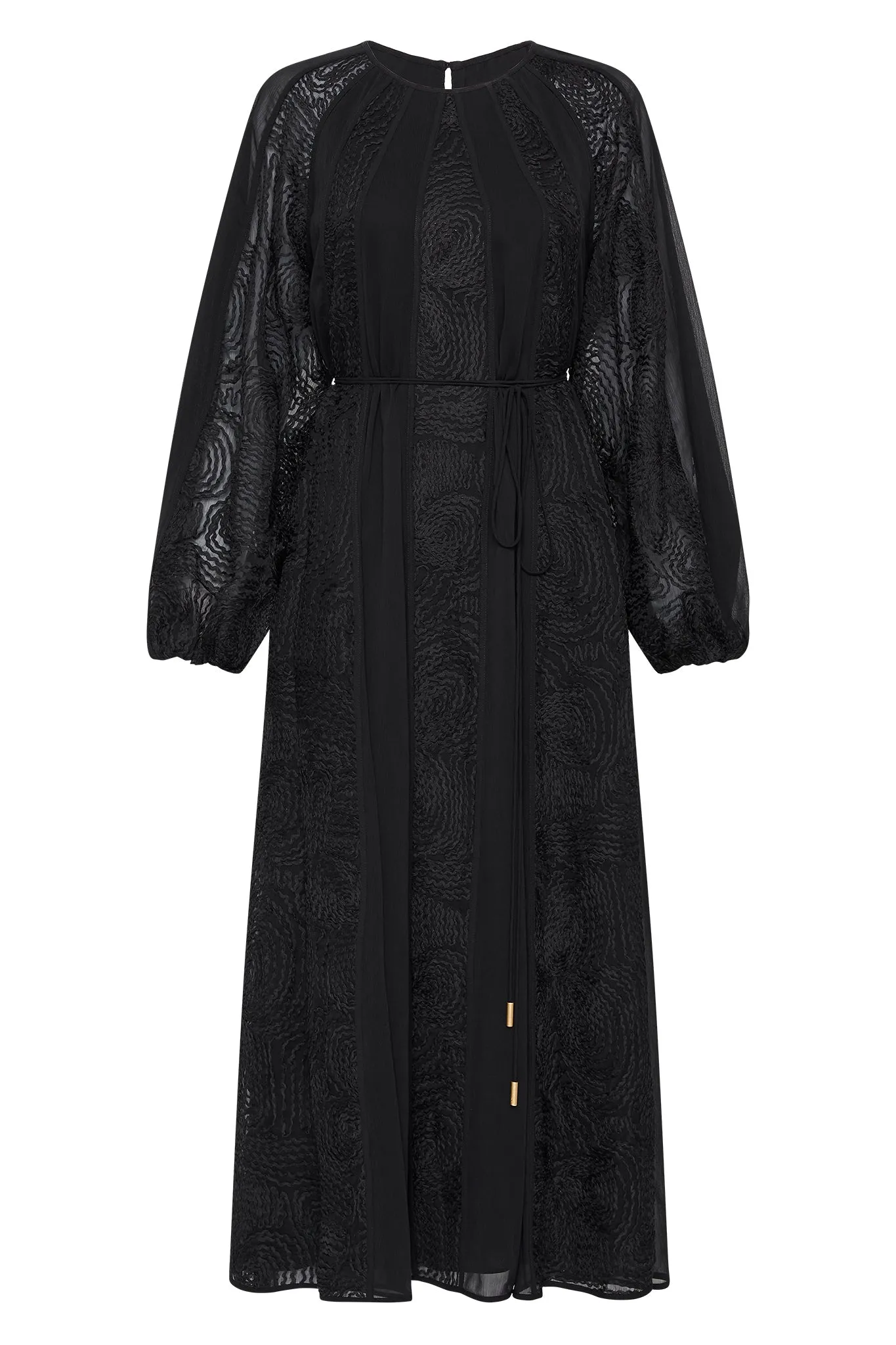 Soleil Blouson Lace Midi Dress