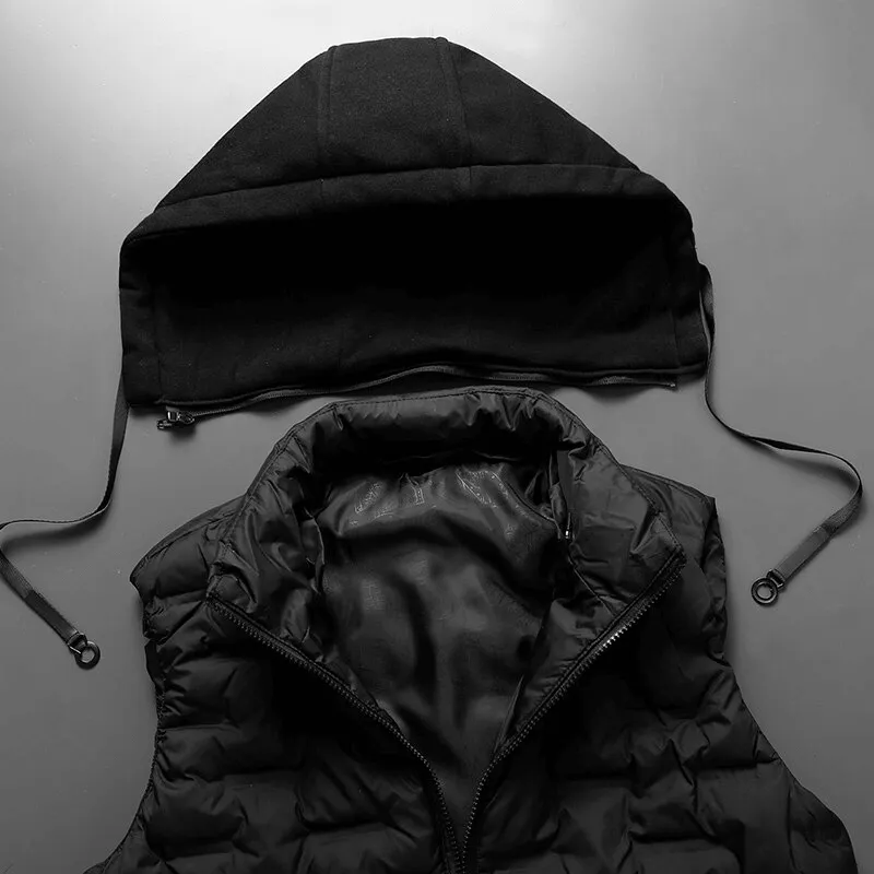 Stylish Quilted Sports Insulated Men's Vest with Hood - SF1532