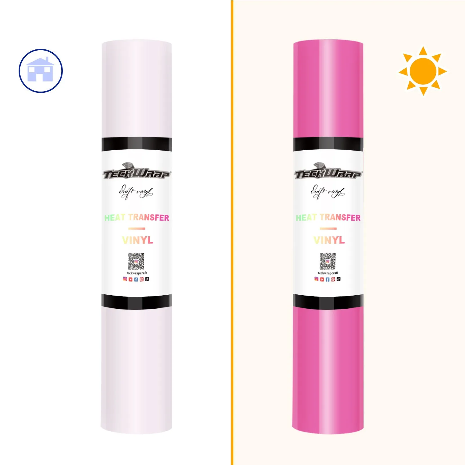 Teckwrap UV Clear Color Changing HTV - Clear to Hot Pink | Add Magic to Your Apparel and Art Projects!