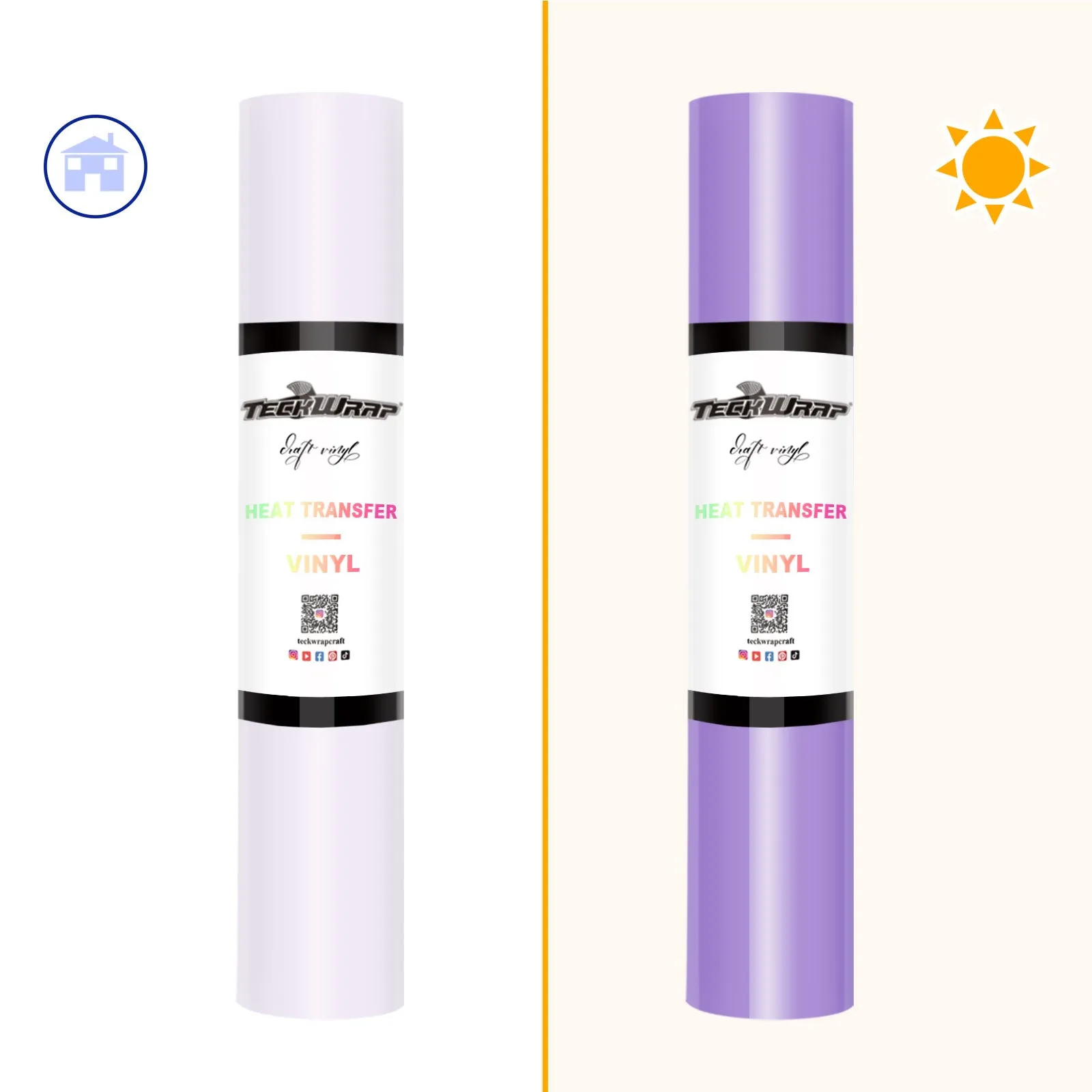 Teckwrap UV Clear Color Changing HTV - Clear to Lavender Violet | Add Magic to Your Apparel and Art Projects!
