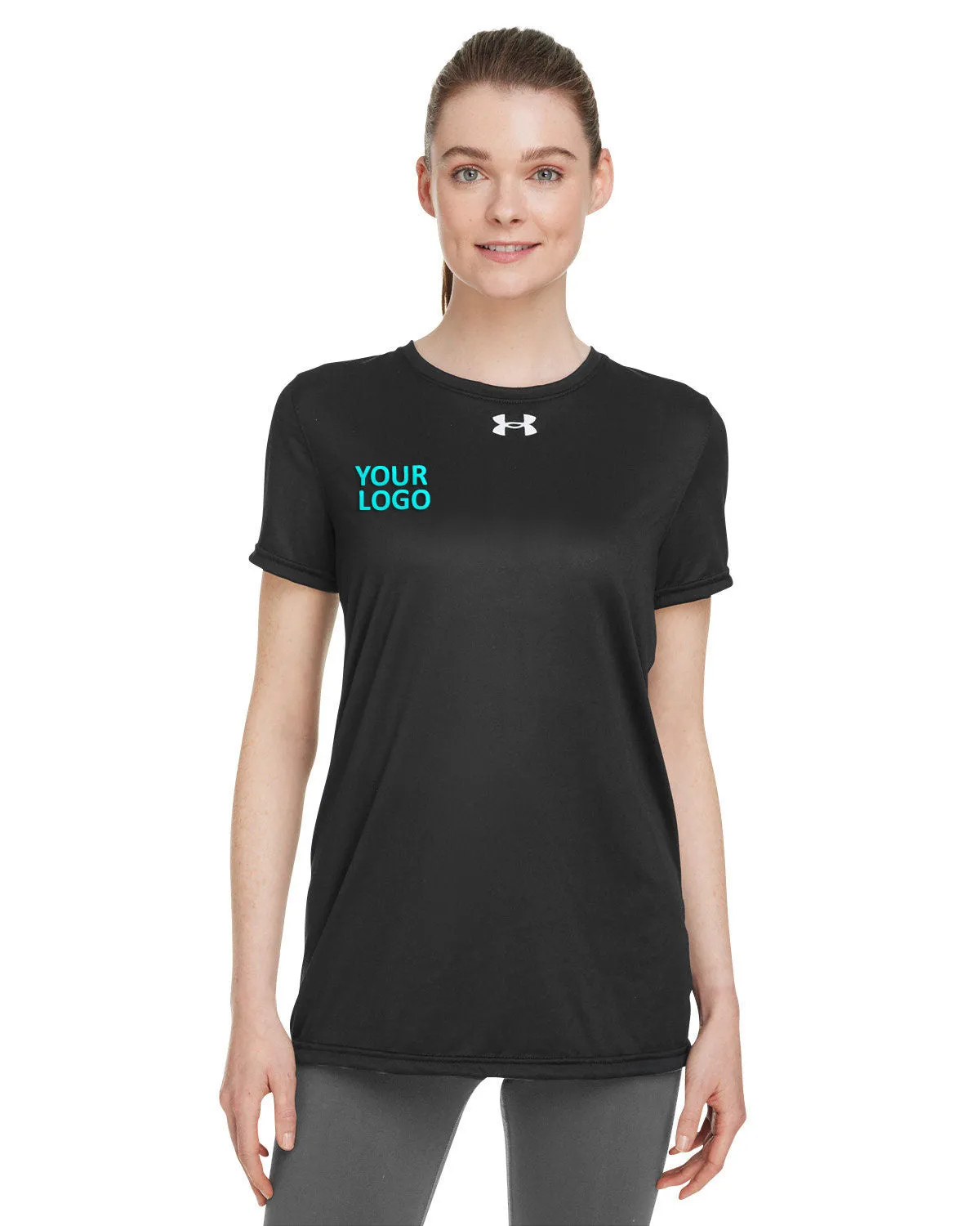 Under Armour Ladies Tech Customized T-Shirts, Black