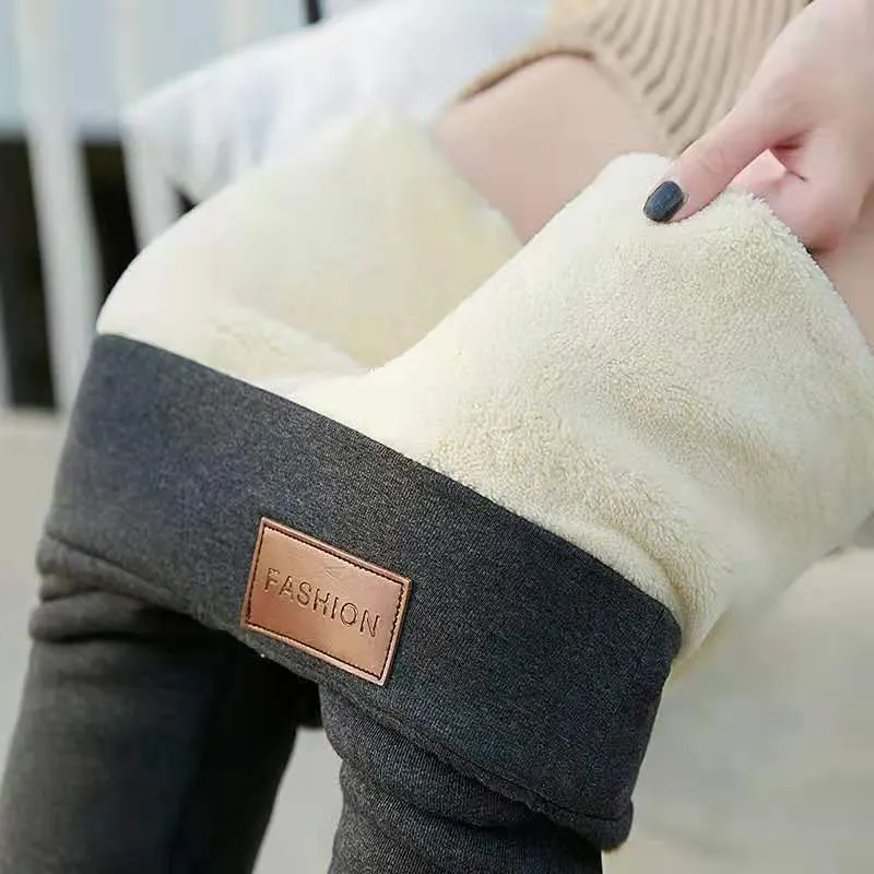 Winter Stretchable Tights | Lambswool Tights | Women's Tights | Waist Black Leggings | Compression Thick Lamb Wool Pants | High Waist | Winter Gift