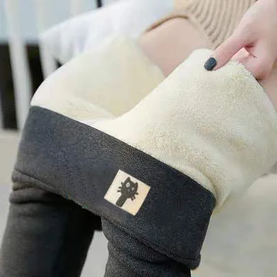 Winter Stretchable Tights | Lambswool Tights | Women's Tights | Waist Black Leggings | Compression Thick Lamb Wool Pants | High Waist | Winter Gift