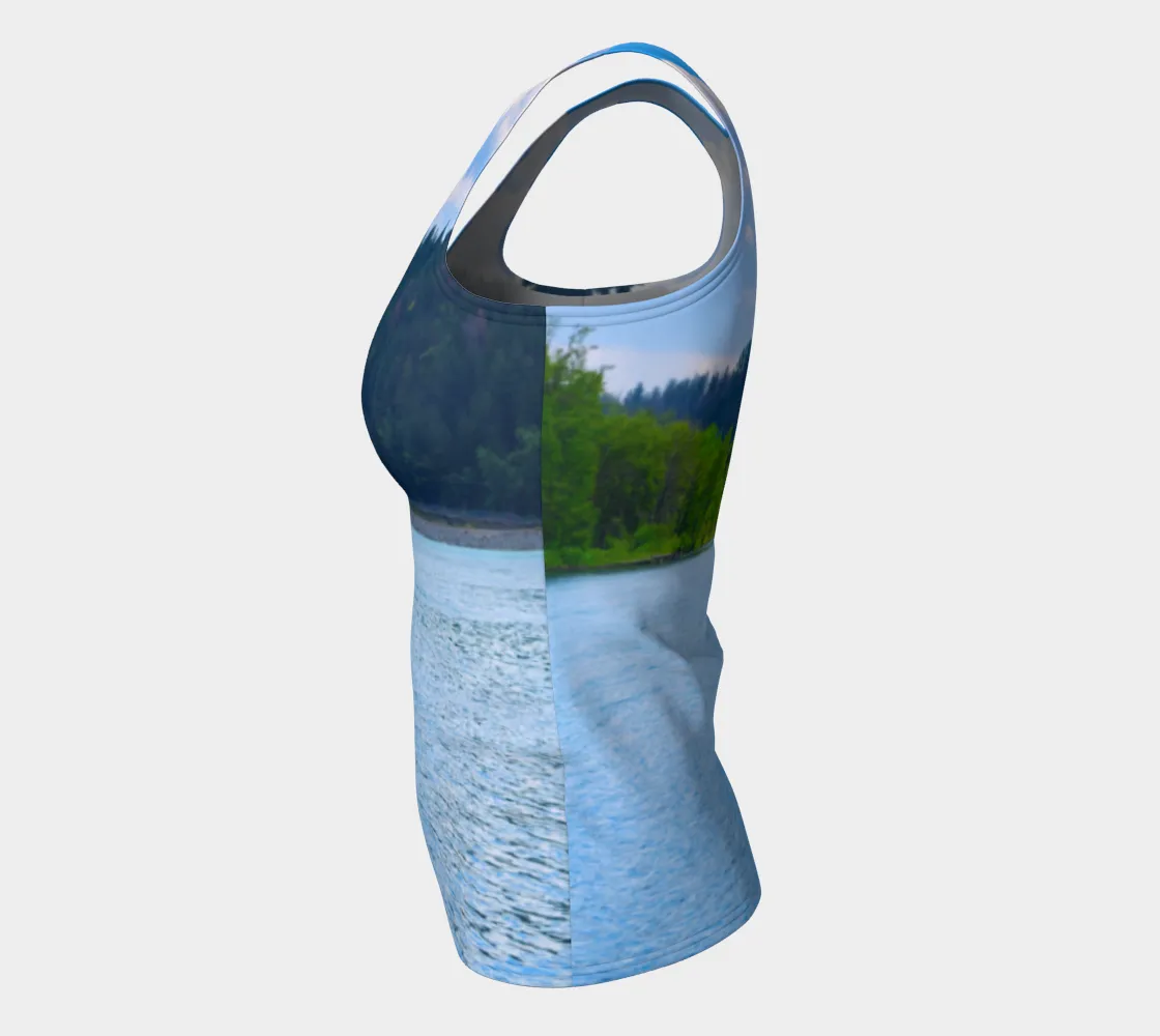 Women's All-Over Fitted Long Tank Top - Edworthy Park Bow River