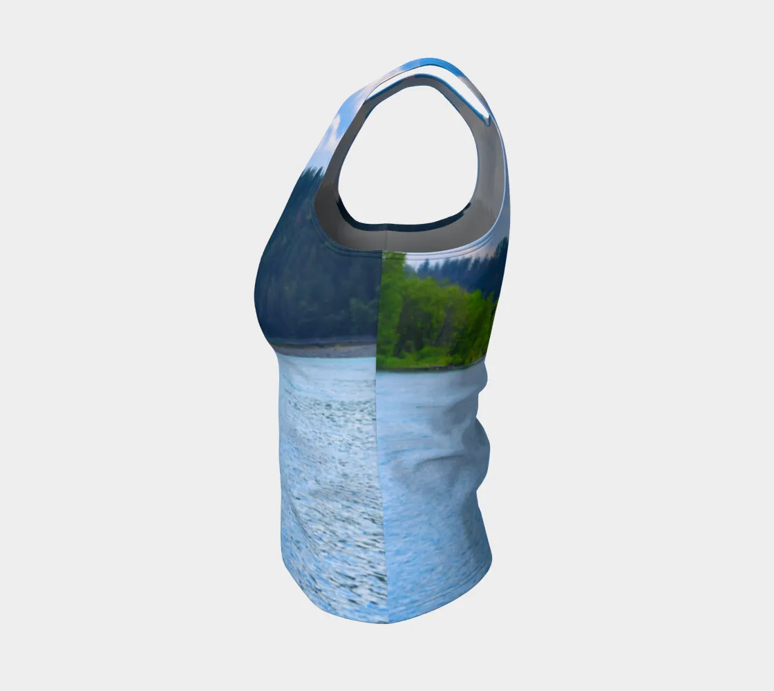 Women's All-Over Fitted Long Tank Top - Edworthy Park Bow River