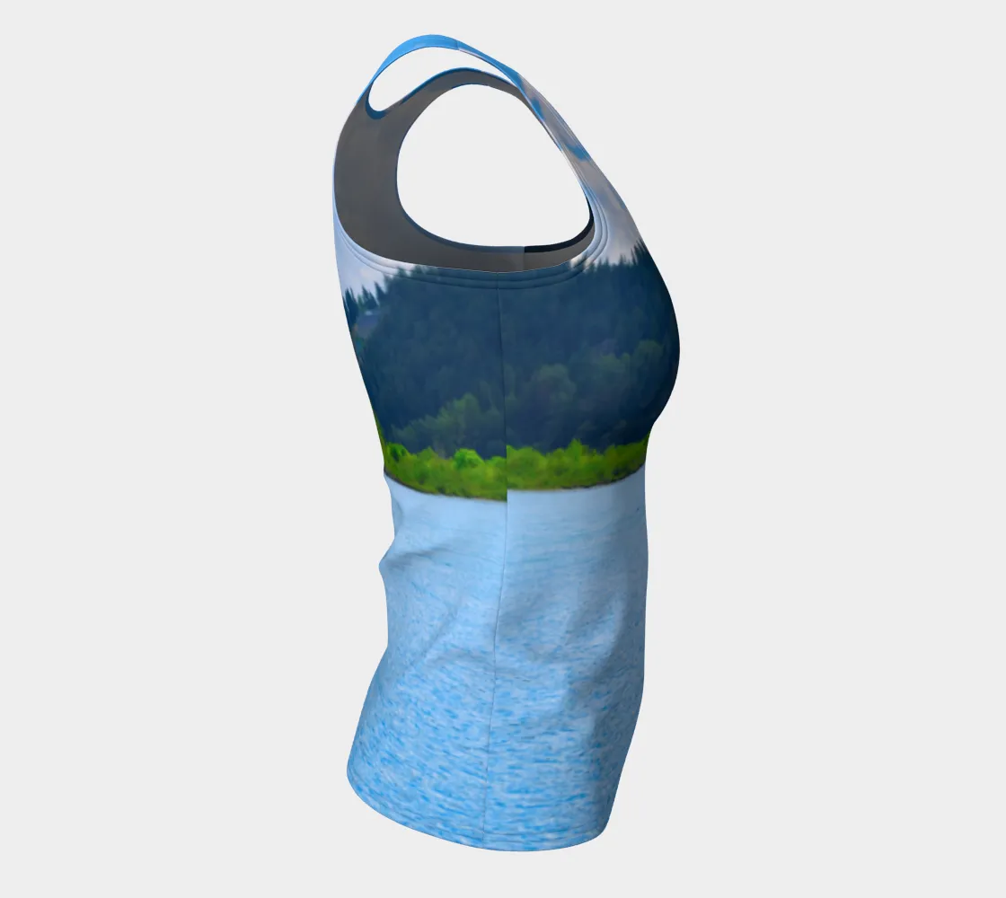 Women's All-Over Fitted Long Tank Top - Edworthy Park Bow River