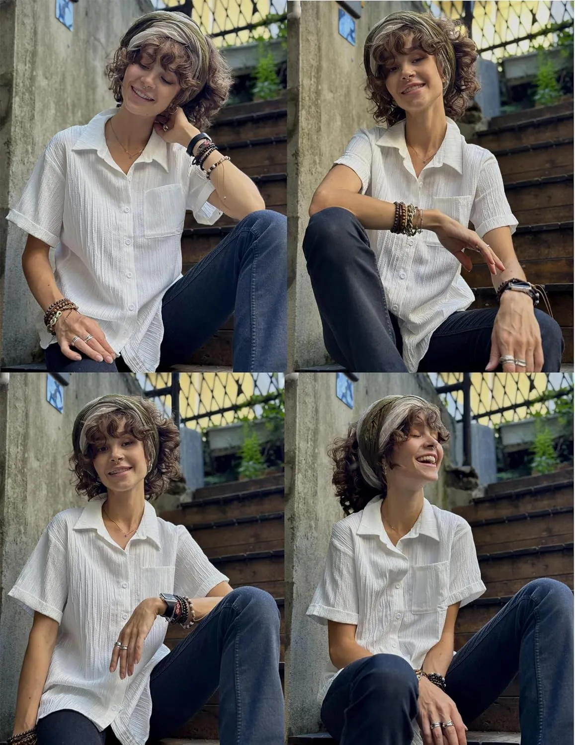 Zeagoo Short Sleeve Button Down Shirt Casual Loose Fit Blouses